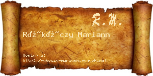 Rákóczy Mariann névjegykártya