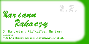 mariann rakoczy business card